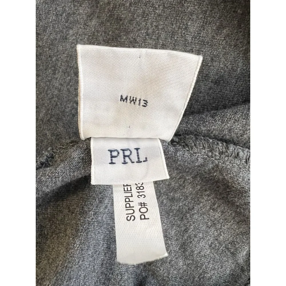 Vintage Polo Ralph Lauren Gray Long Sleeve Shirt XL Green Pony Single Stitch Y2K